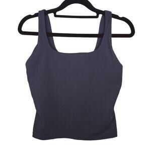 FLX Travel Leisure Tank Square Neck Small Gray Sports Bra Athleisure